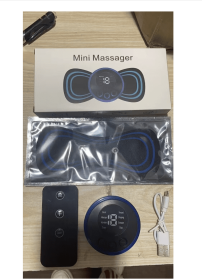 Mini Massage Pad Smart LCD Display Electrotherapy Massager Cervical Spine Waist Back Butterfly Instrument Pocket (Option: English version with remote-1set)